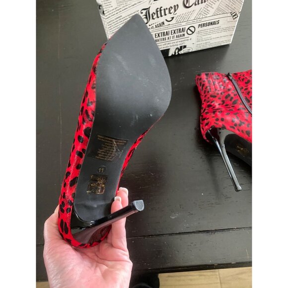 Jeffrey Campbell Temptation Stiletto Bootie's, Red Cheetah 11 Sexy Boots - Picture 9 of 16